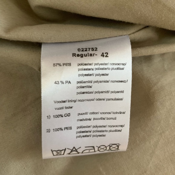 PTA Swing Trench Jacket: Mushroom Color Button Closure  Pockets 3/4 Sleeve 10/12 - Picture 8 of 8